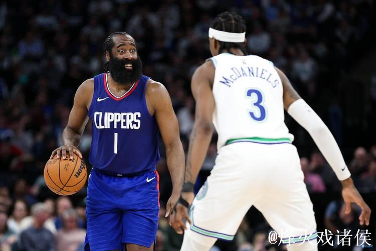 兰德尔砍下20分哈登手感冰凉 森林狼打破快船主场9连胜